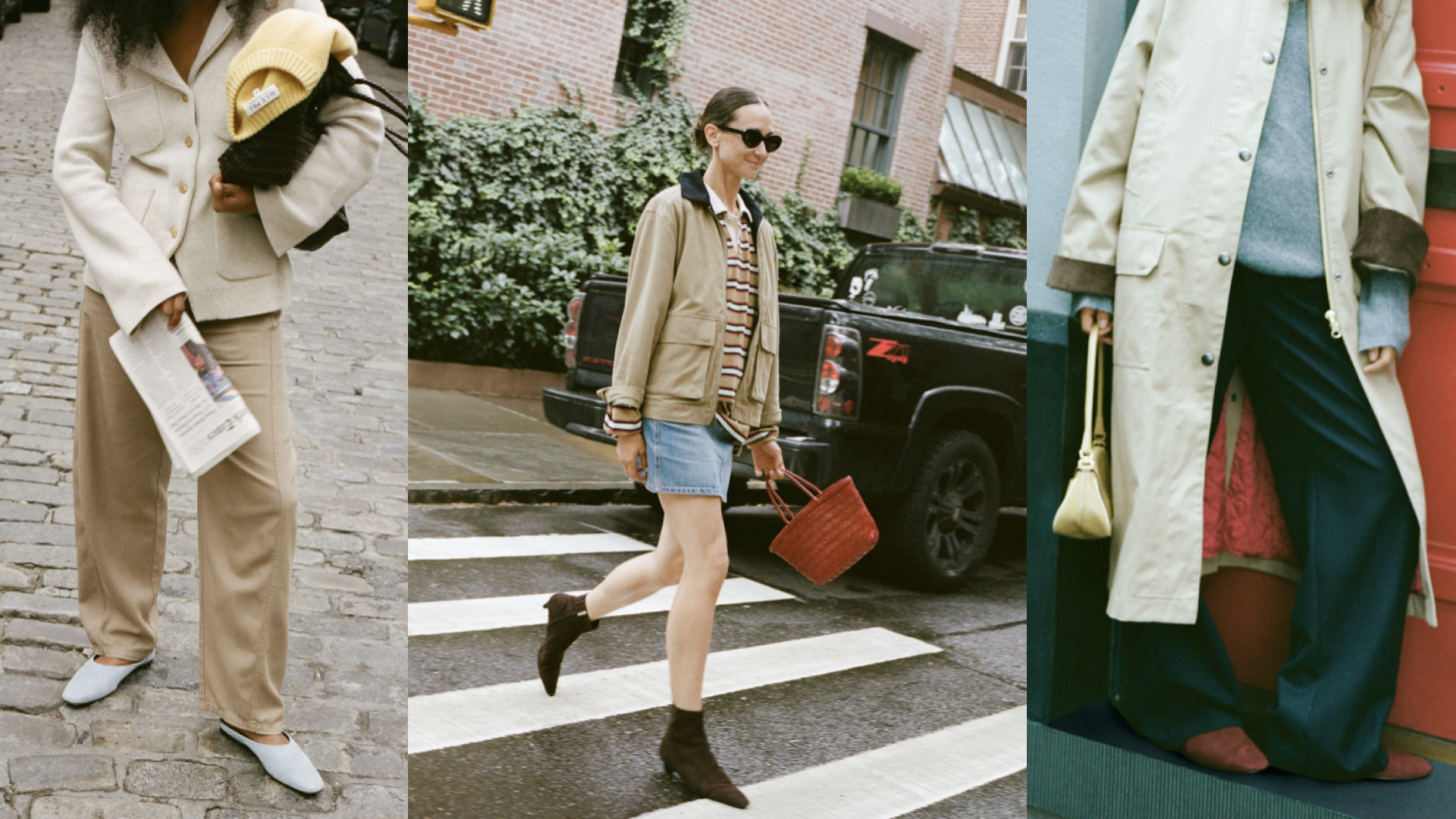 three models wearing the alex mill x margaux 