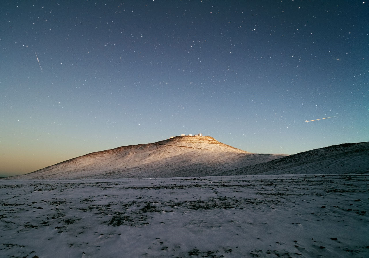 Snow at La Silla Paranal Observatory