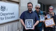 Campaigners outside the Department for Education