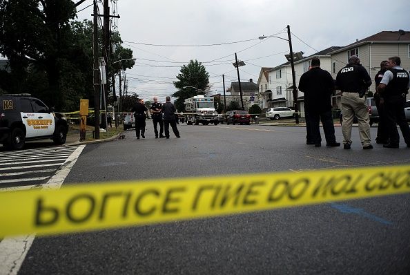 Police officers in New Jersey following a shootout with Ahmad Khan Rahami.