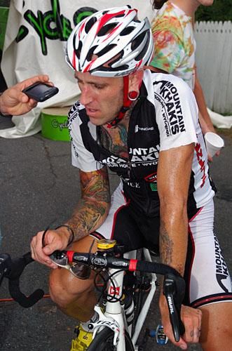Adam Myerson (Team Mountain Khakis p/b EP-NO) looks spent after the finish.