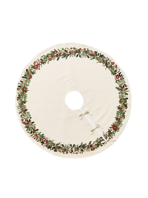 Holly Wreath Pattern Tree Skirt 