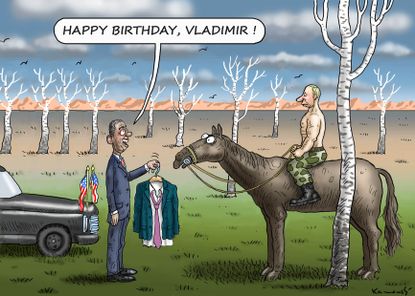 Obama cartoon Putin Birthday Shirt
