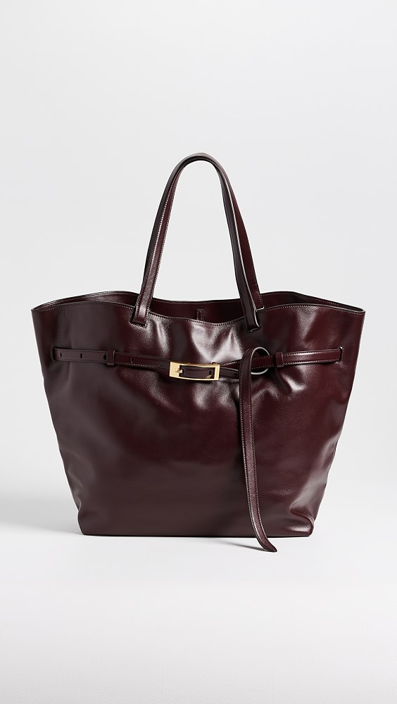Elly Small Grained Leather Tote - Fig