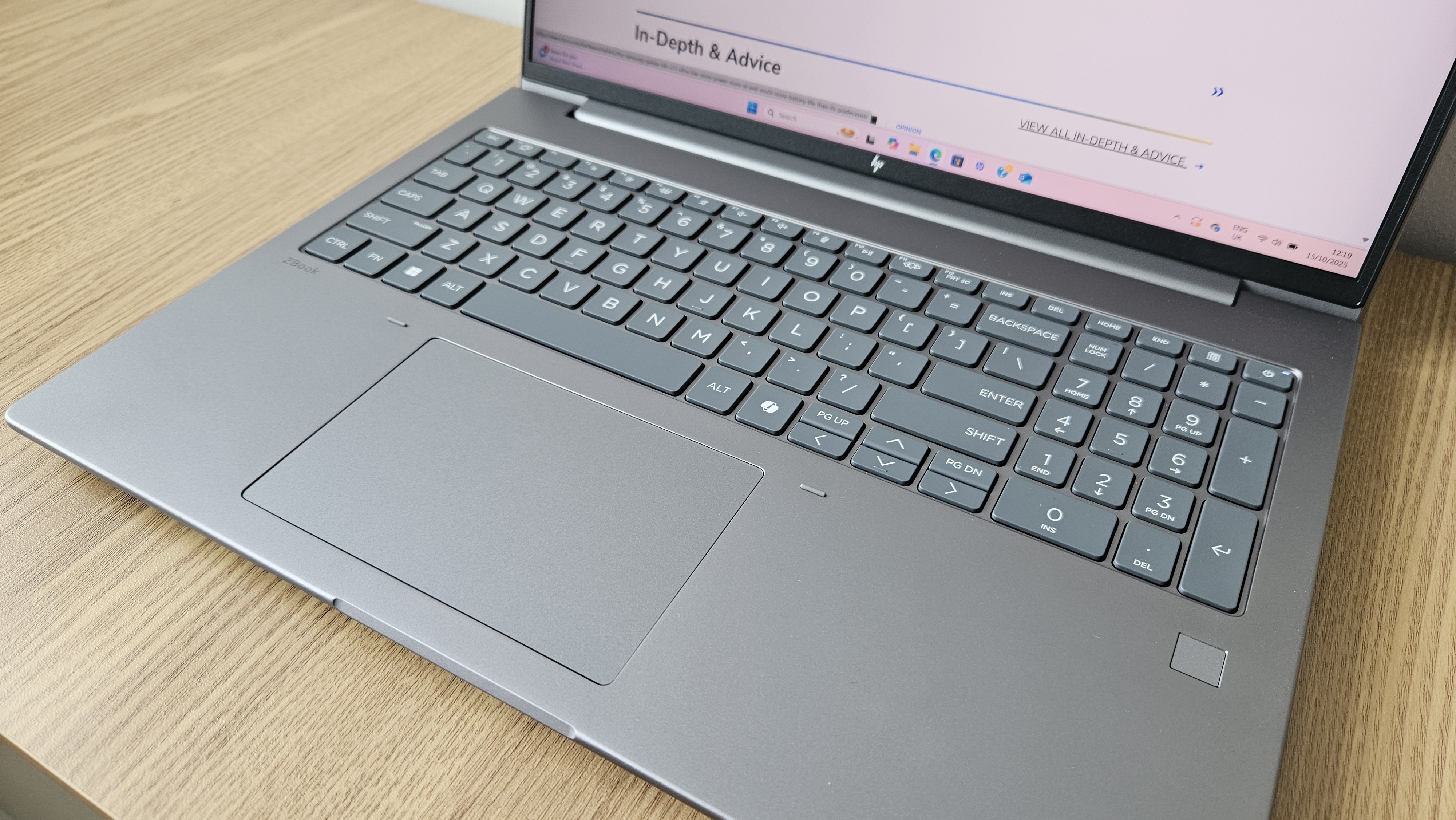The HP ZBook G1i on a desk