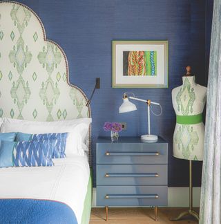 blue bedside table