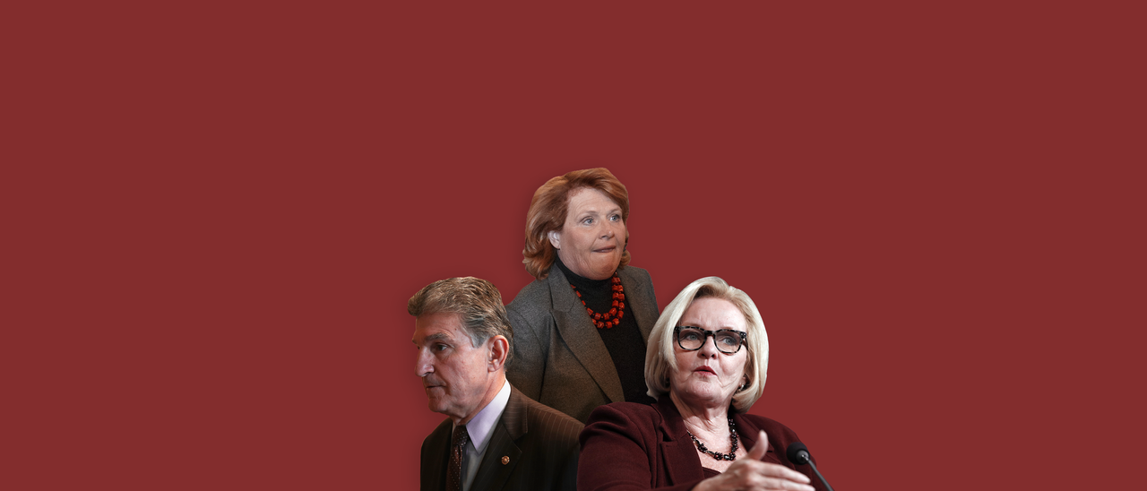 Sen. Joe Manchin, Sen. Heidi Heitkamp, and Sen. Claire McCaskill. 