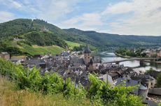 Bernkastel from the vineyards above, Middle Mosel, Germany