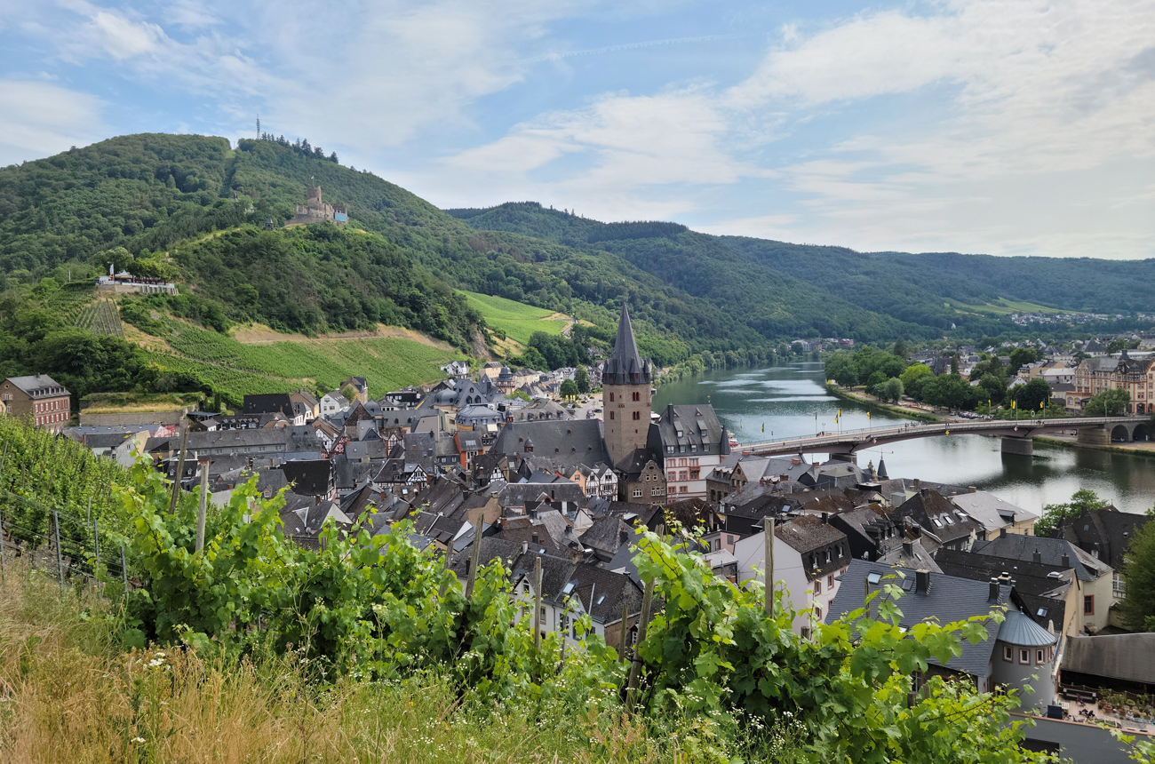 Bernkastel from the vineyards above, Middle Mosel, Germany