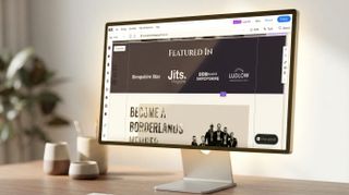 A screenshot of the Borderlands Grappling website built on Wix on a mac on top of a modern desk