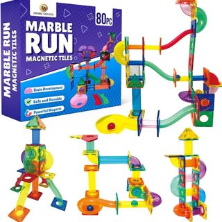 The Marble Run Magnetic Tiles set from Desire Deluxe