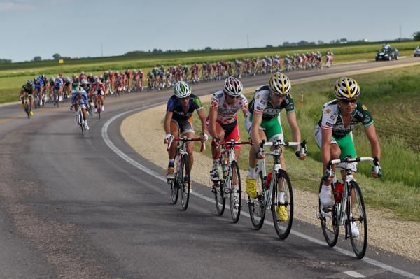 Michael Creed (Kelly Benefits) leads another breakaway attempt.