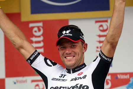Thor Hushovd (Cervelo Test Team) on the podium