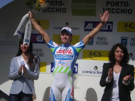 Simon Geschke (Skil - Shimano) enjoys his first win as a professional