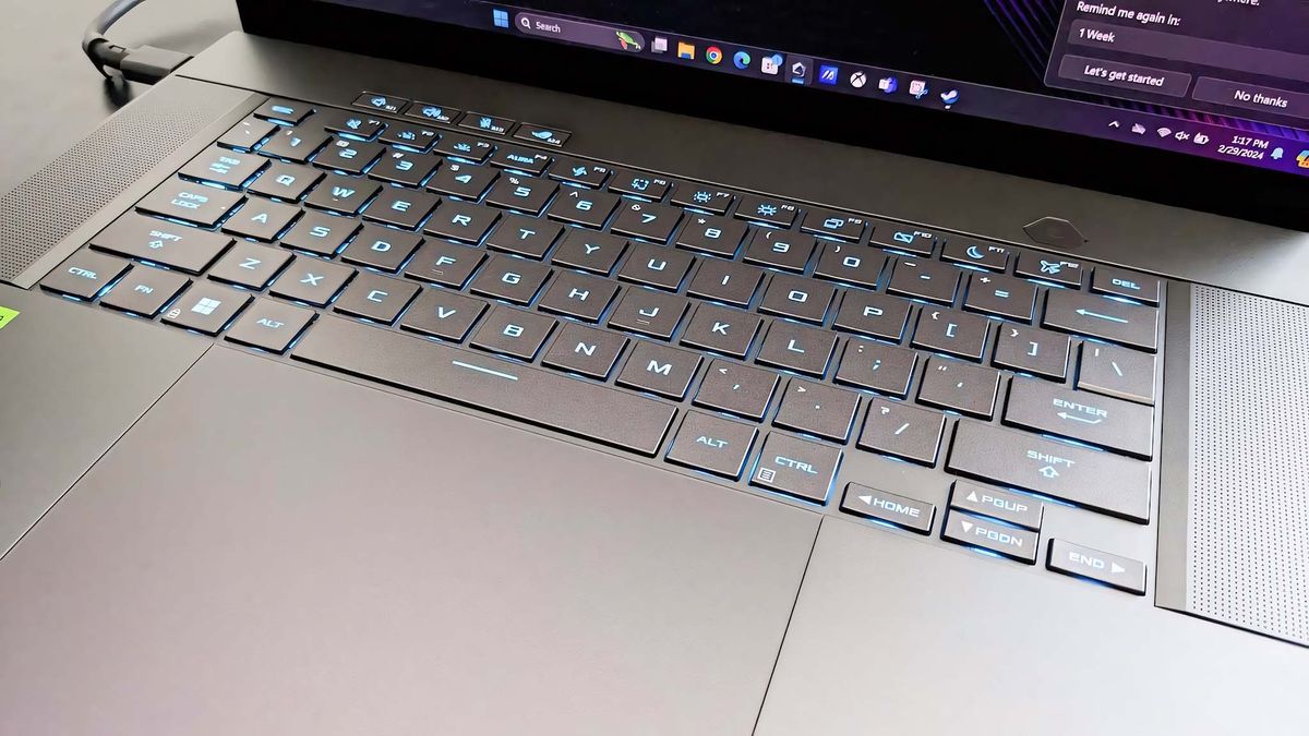 ASUS ROG Zephyrus G16 RGB keyboard.
