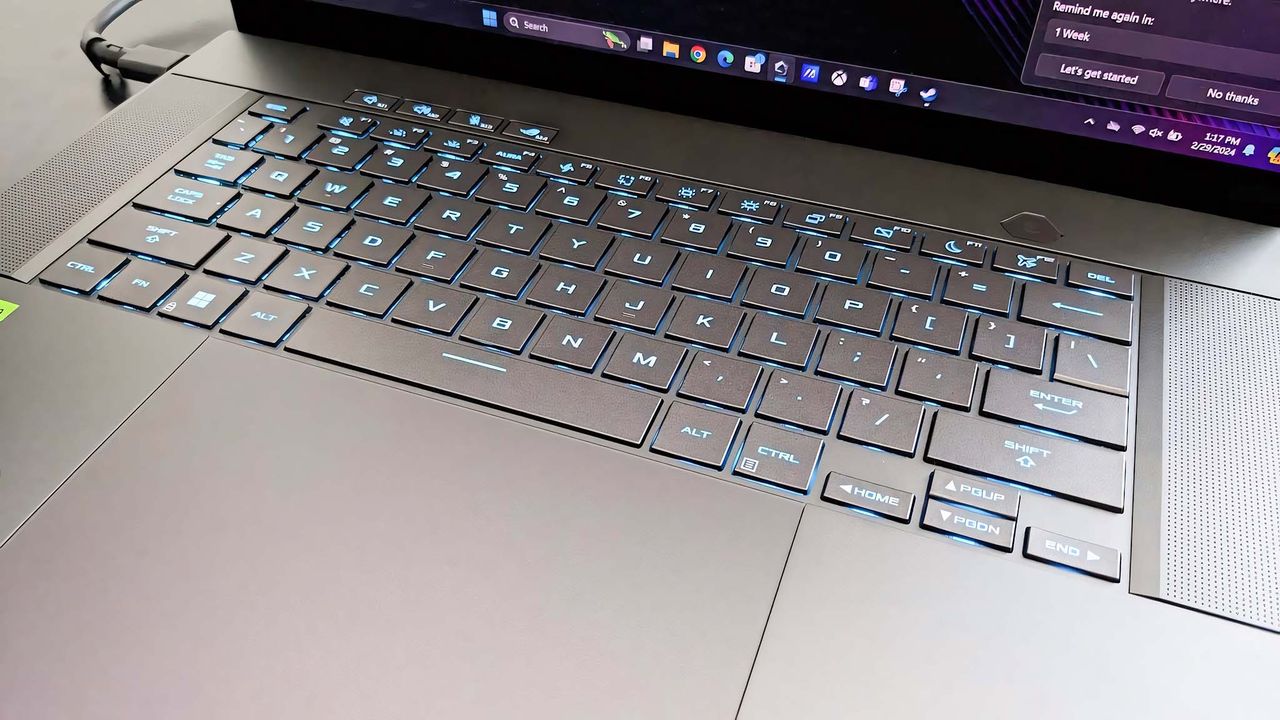 ASUS ROG Zephyrus G16 RGB keyboard.