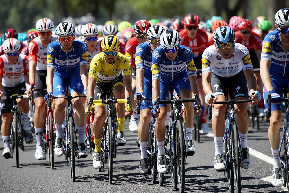 Overall leader Julian Alaphilippe (Deceuninck-QuickStep) during stage 4 at the Tour de France