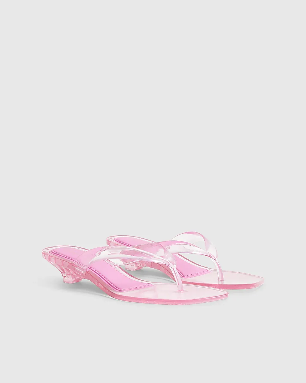 River Island, Pink Jelly Toe Thong Sandals