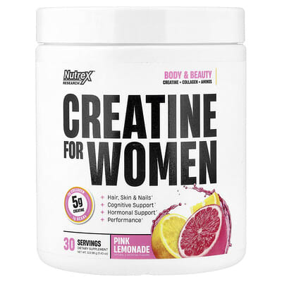 Nutrex Research, Creatine for Women, Pink Lemonade, 11.43 Oz (323.98 G)