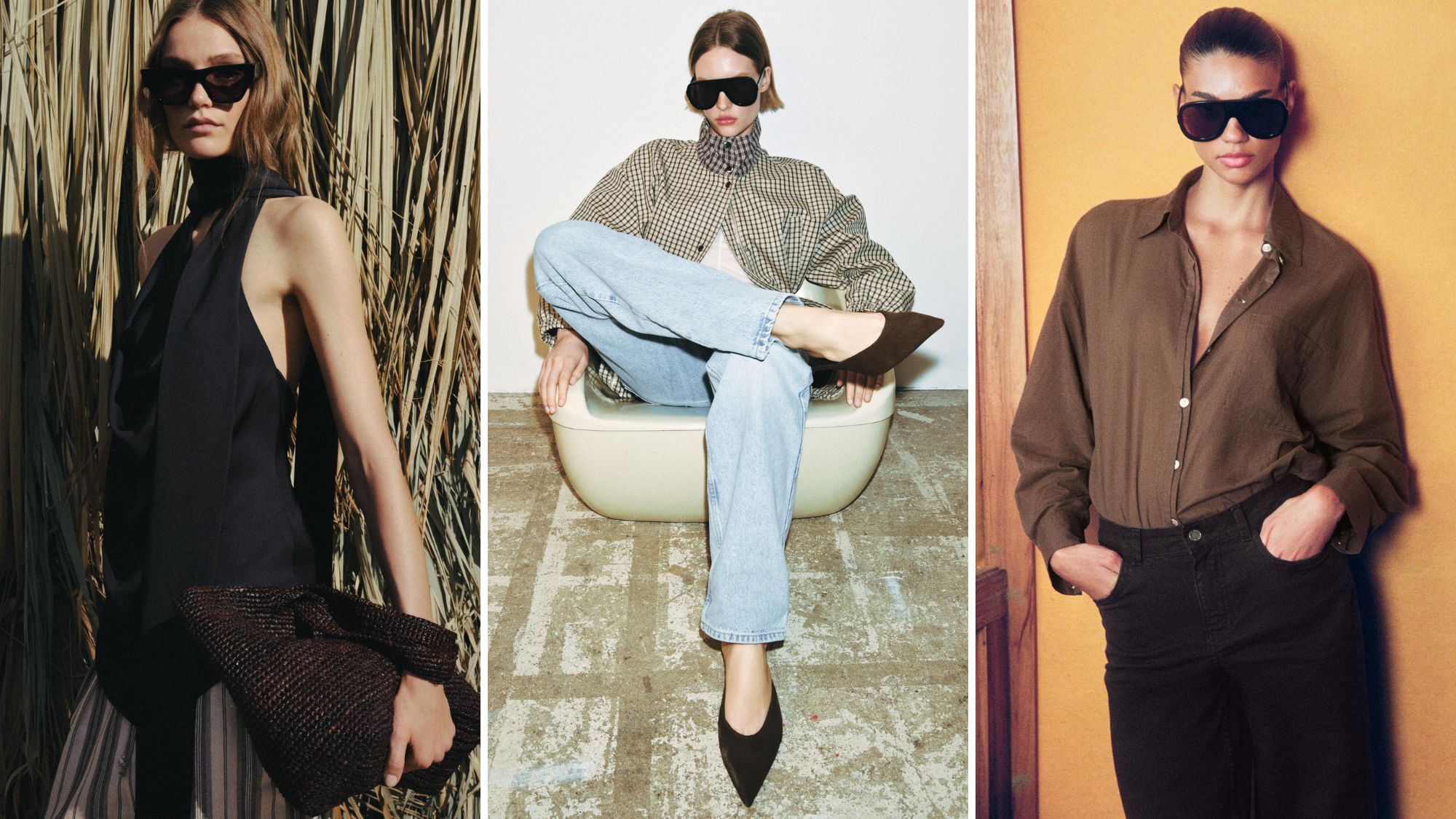 3 models wearing zara clothes and accessories