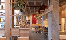 Inside Popl restaurant, Copenhagen, designed by Spacon & X