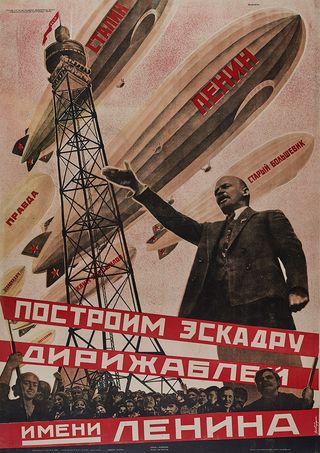 Let Us Build a Dirigible Fleet in Lenin’s Name, 1931, by Georgii Kibardin