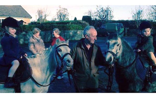Sisters, on the left Kathleen Curtin on Milly with their grandfather Pat Curtin &amp;amp; Isobel Curtin on Freddy All waiting for The County Clare Hunt to arrive in Kilmihil Co Clare