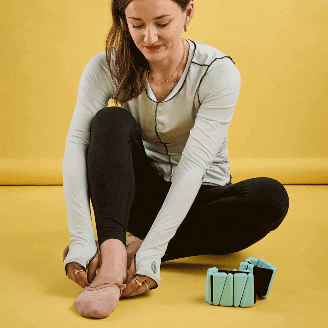Senior Health Editor Ally Head trying some of the best Pilates socks
