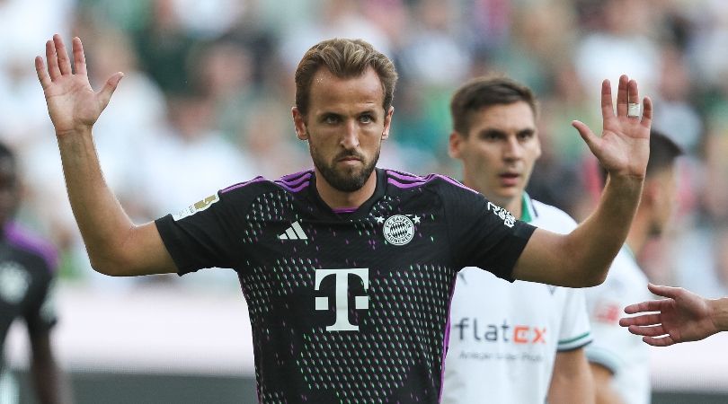 Harry Kane in action for Bayern Munich in the Bundesliga in September 2023.