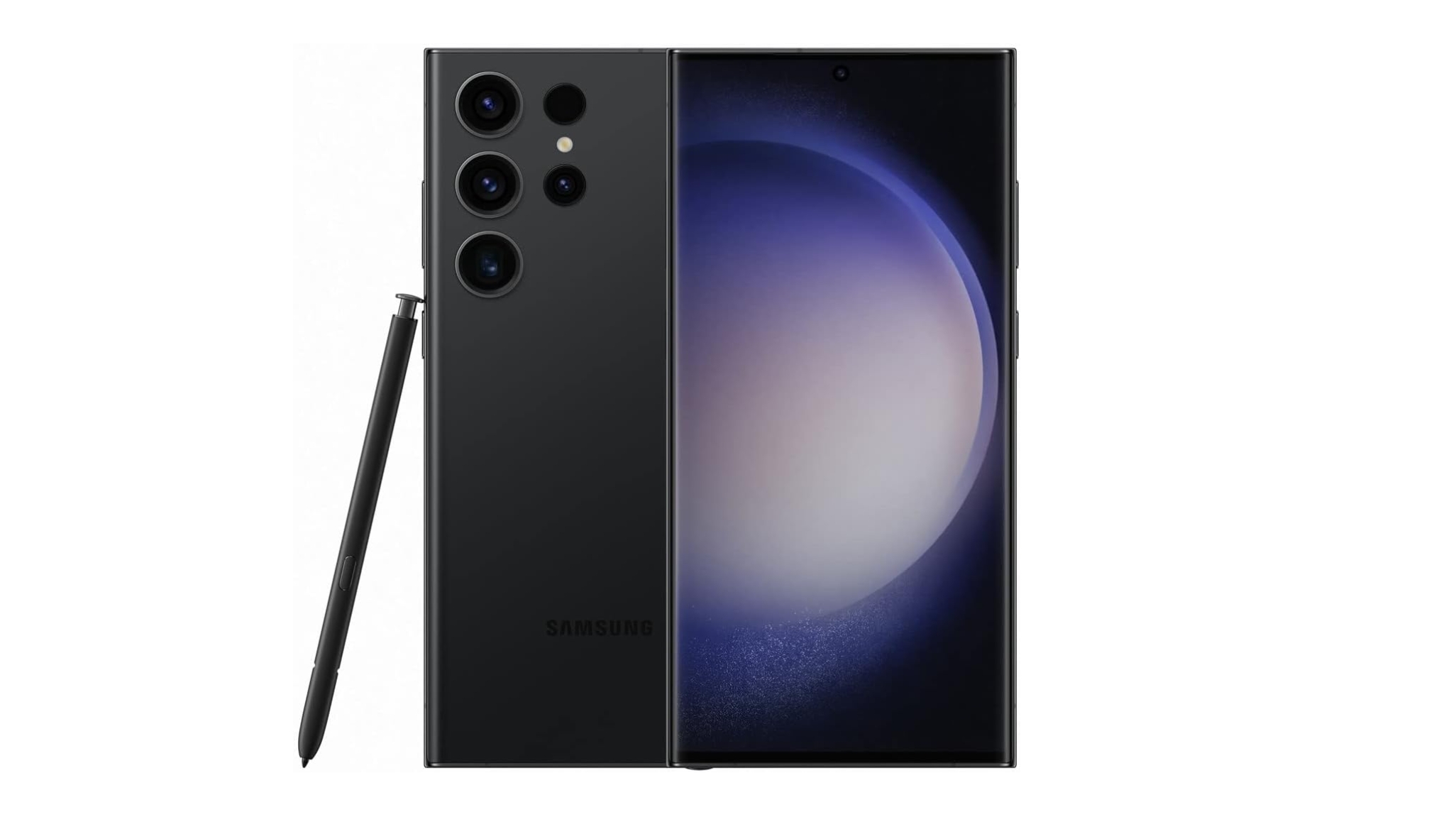A Samsung Galaxy S23 Ultra in black