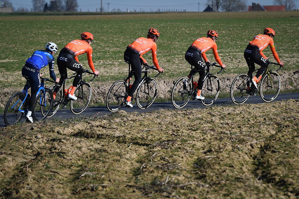 CCC Team riders during the Omloop reconnaissance