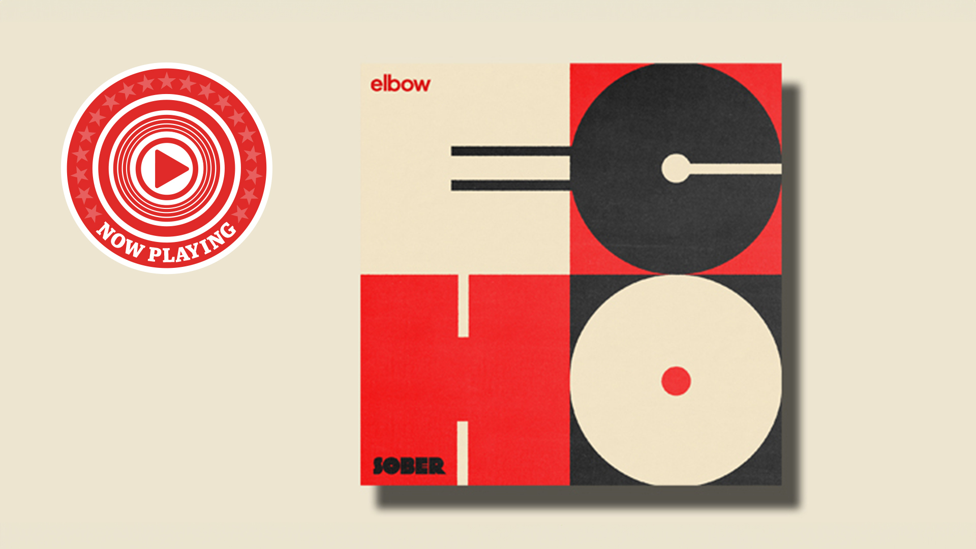 Elbow Sober record cover with WHF Now Playing roundel