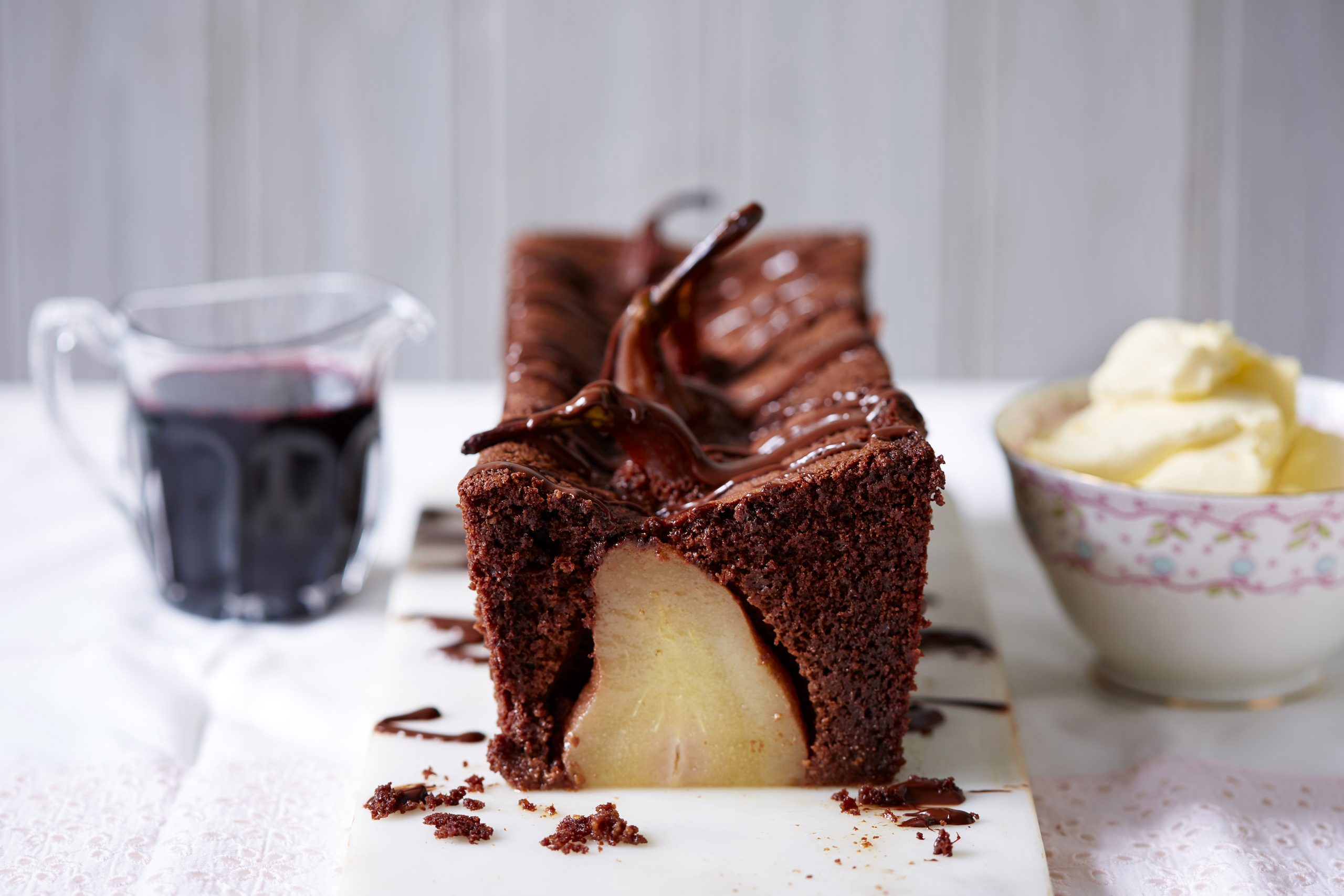 Poached pear cake with chai-spiced buttercream recipe