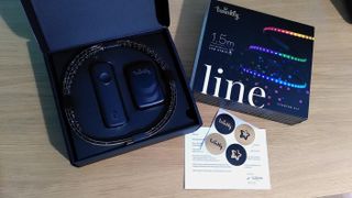 Twinkly Line smart lights with box, manual and stickers