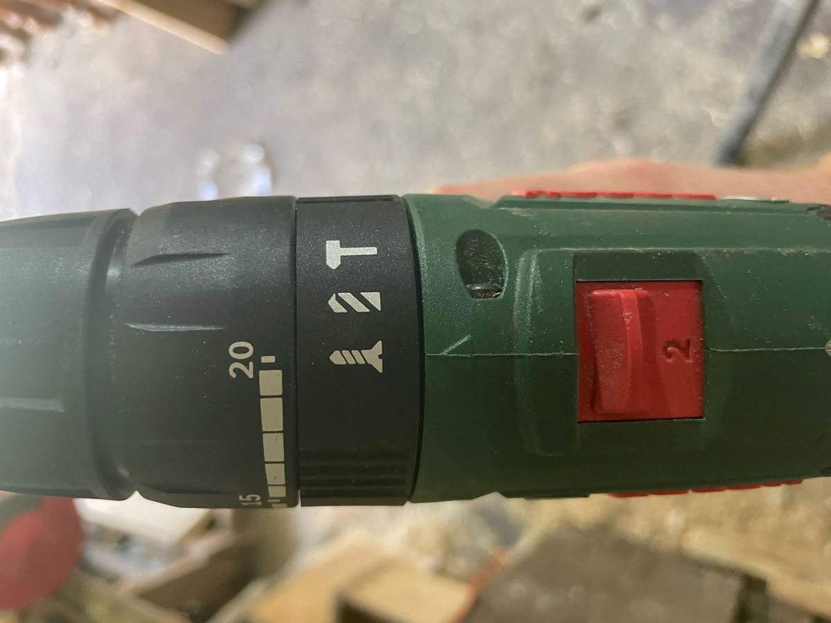 The second speed setting on top of the Bosch drill
