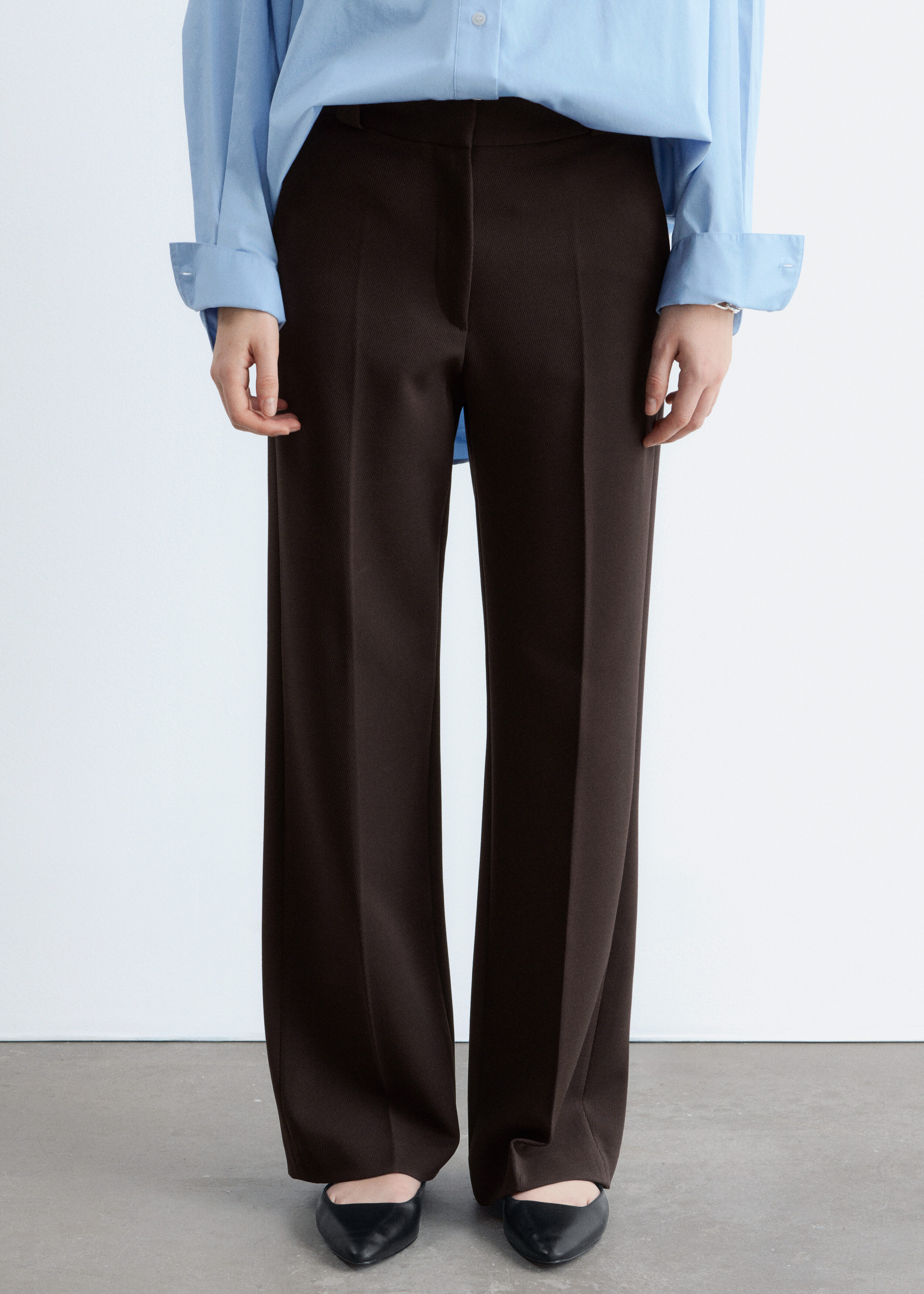 Straight Press-Crease Trousers