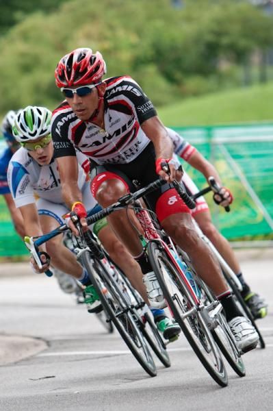 Luis Amaran (Jamis-Sutter Home) leading one of the early breaks.