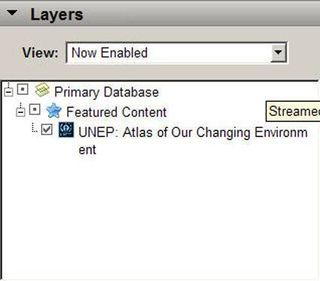 To view the environment hotspots in Google Earth, you first must go to layers and and