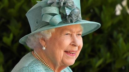 Queen Elizabeth II attends a ceremony to mark her official birthday at Windsor Castle on June 13, 2020 in Windsor, England