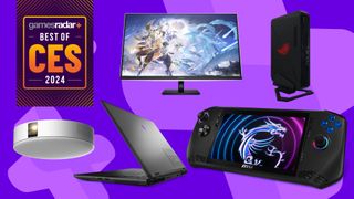 gaming tech on a purple background with best of ces banner
