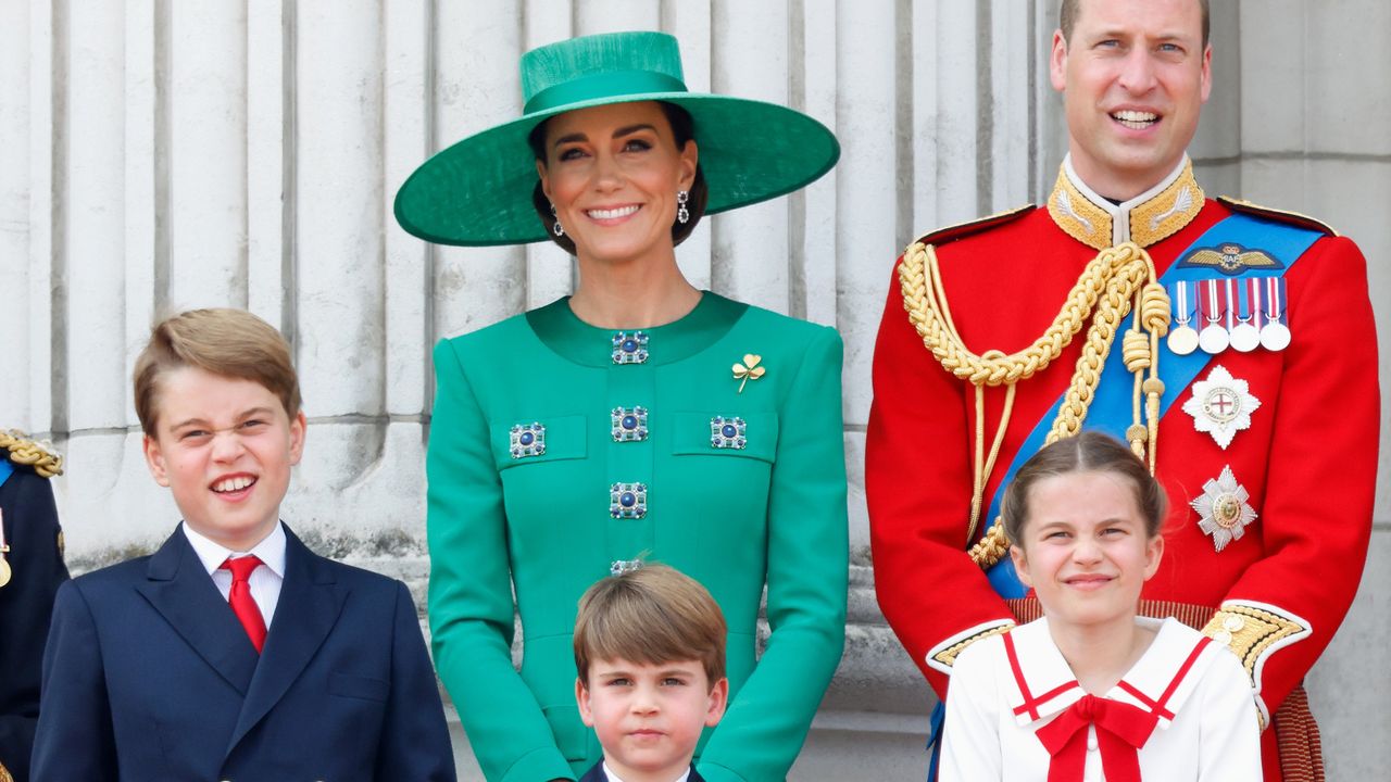 The Wales family at Trooping the Colour on the Buckingham Palace balcony