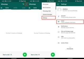 Open Settings In Whatsapp On Android