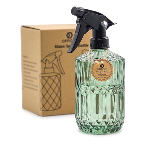 Offidix Fine Mist Plant Mister,handheld Pressure Glass Spray Bottles,0.43l/15.17oz Watering Can With Adjustable Nozzle for Outdoor Indoor Gardening and Cleaning Work(light Green)