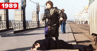 1989: One of the most iconic Corrie moments ever. Nobody in Britain was sad to see Alan Bradley get his comeuppance on Blackpool's tram tracks