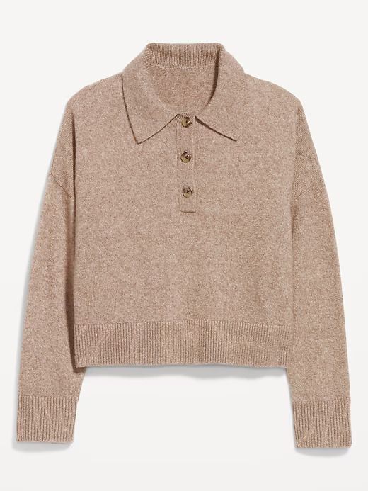 Sosoft Cropped Polo Sweater