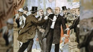 An illustration of President McKinley's assassination
