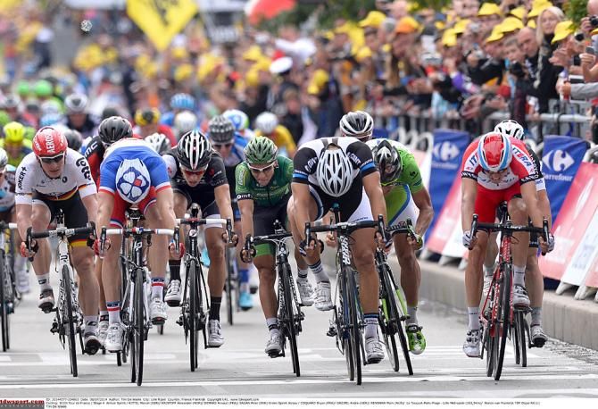 Marcel Kittel sprints to the stage 4 win in Lille