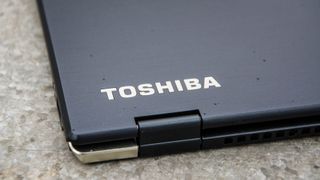 An image of a closed Toshiba laptop