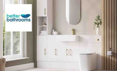 Better Bathroom logo placed over an image of a bathroom