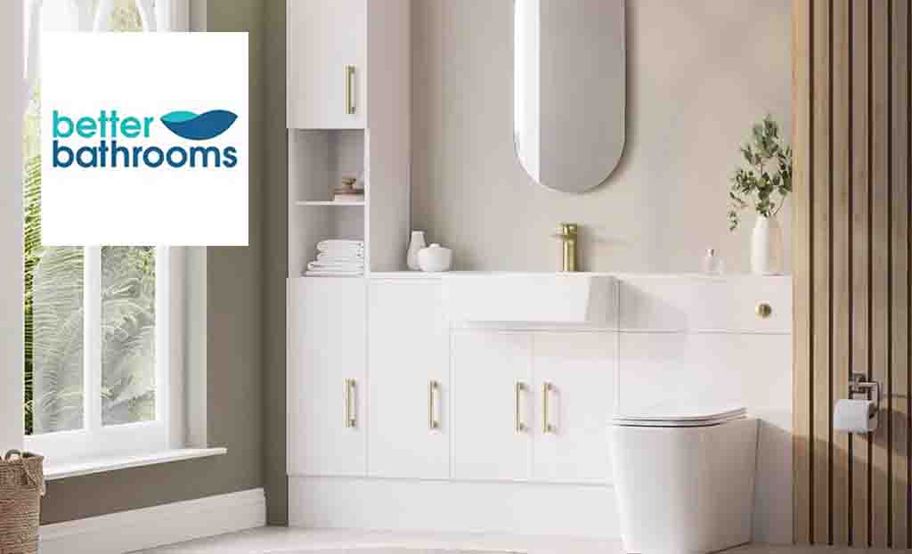 Better Bathroom logo placed over an image of a bathroom